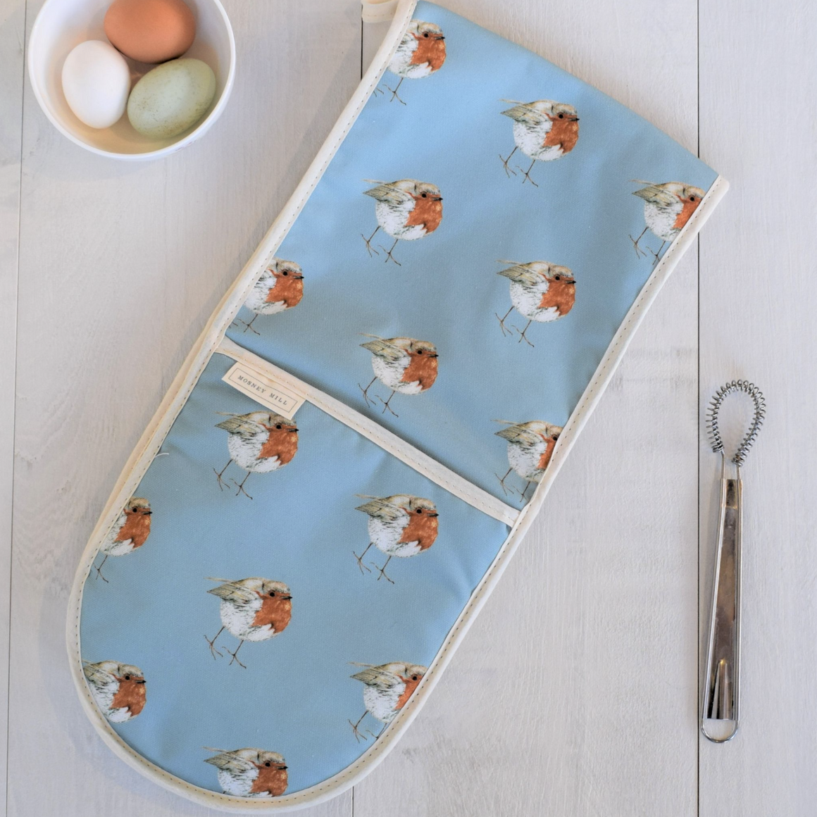 ROBIN DOUBLE OVEN GLOVES - BLUE