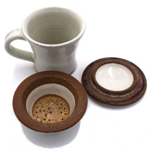 CHAI TEA & STRAINER SET - MILK WHITE