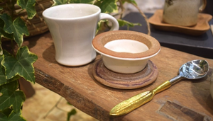 CHAI TEA & STRAINER SET - MILK WHITE