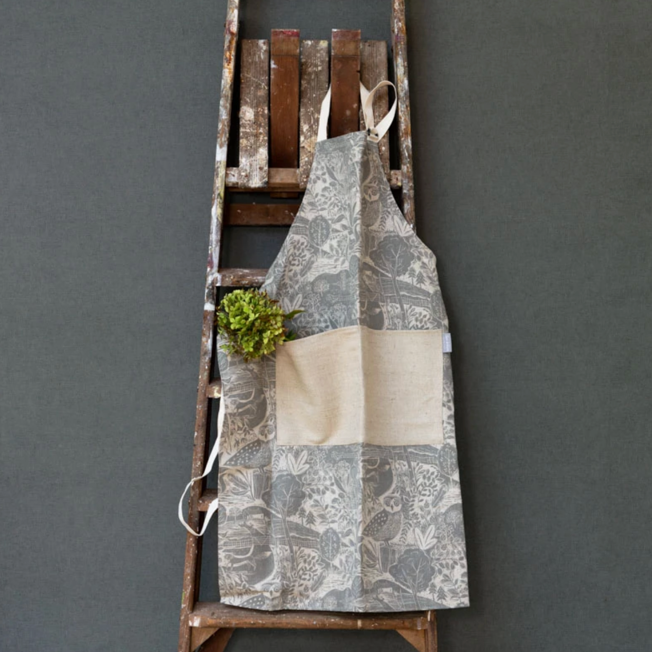 OWL AND FOX LINEN APRON BY SAM WILSON