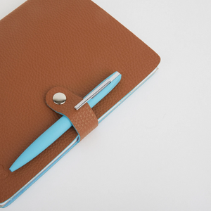 NICOBAR NOTEBOOK & PEN SET - TAN/BLUE