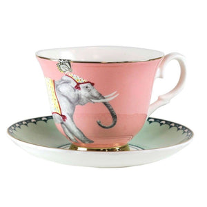 CUP AND SAUCER BY YVONNE ELLEN - TWO BEAUTIFUL DESIGNS