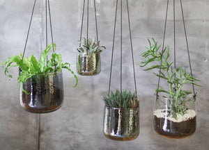 VIRI HANGING VASE/PLANTER - EMERALD