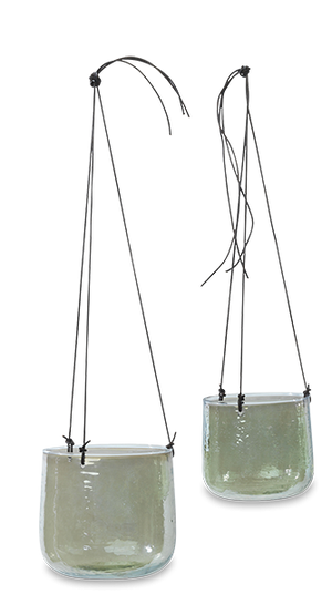 VIRI HANGING VASE/PLANTER - EMERALD