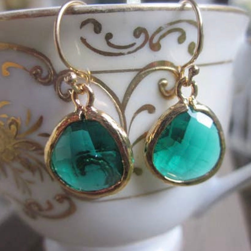 EMERALD EARRINGS - Feather & Twigs