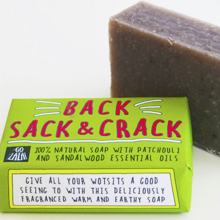 Range of men's naughty gift soaps by Go La La Faire, featuring funny, vegan adult-themed soap bars with playful designs.
