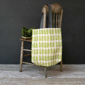 GREEN LEAF TOTE CANVAS BAG