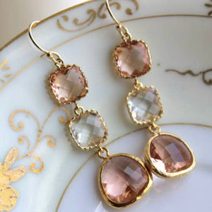 CHAMPAGNE CRYSTAL EARRINGS
