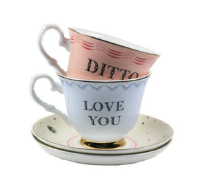 LOVE YOU AND DITTO TEACUP SET