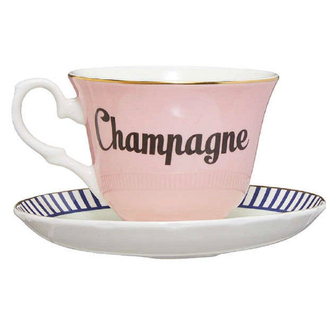 TEACUP AND SAUCER - CHAMPAGNE