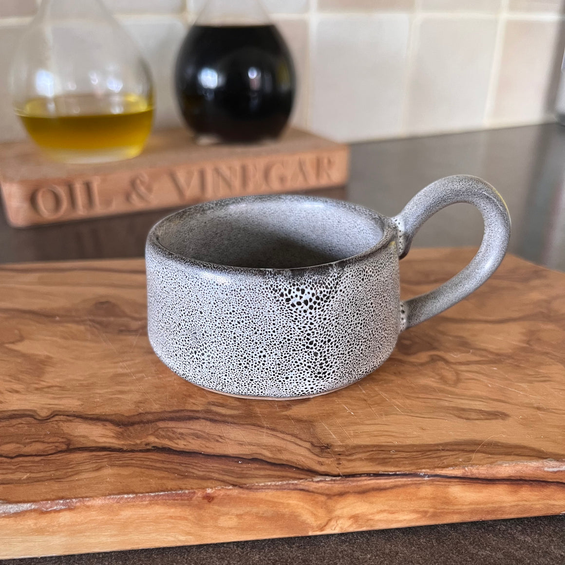 STONEWARE TEA LIGHT CUP - TAWNY