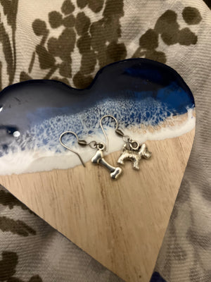 DOG AND BONE DROP EARRINGS