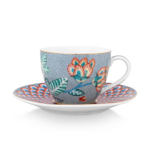 FLOWER FESTIVAL ESPRESSO COFFEE CUP AND SAUCER