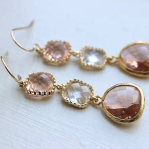 CHAMPAGNE CRYSTAL EARRINGS