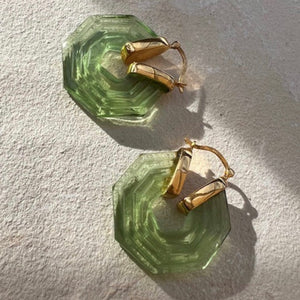 SPHINX EARRINGS-SOFT GREEN