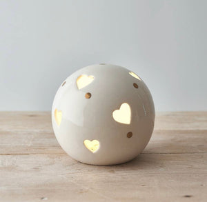 WHITE STAR OR HEART LED BALL