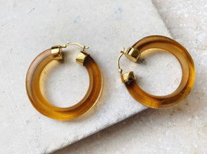 ARIEL HOOP EARRINGS - CITRINE