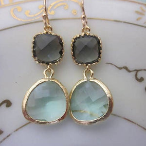 GOLD PRASIOLITE EARRINGS