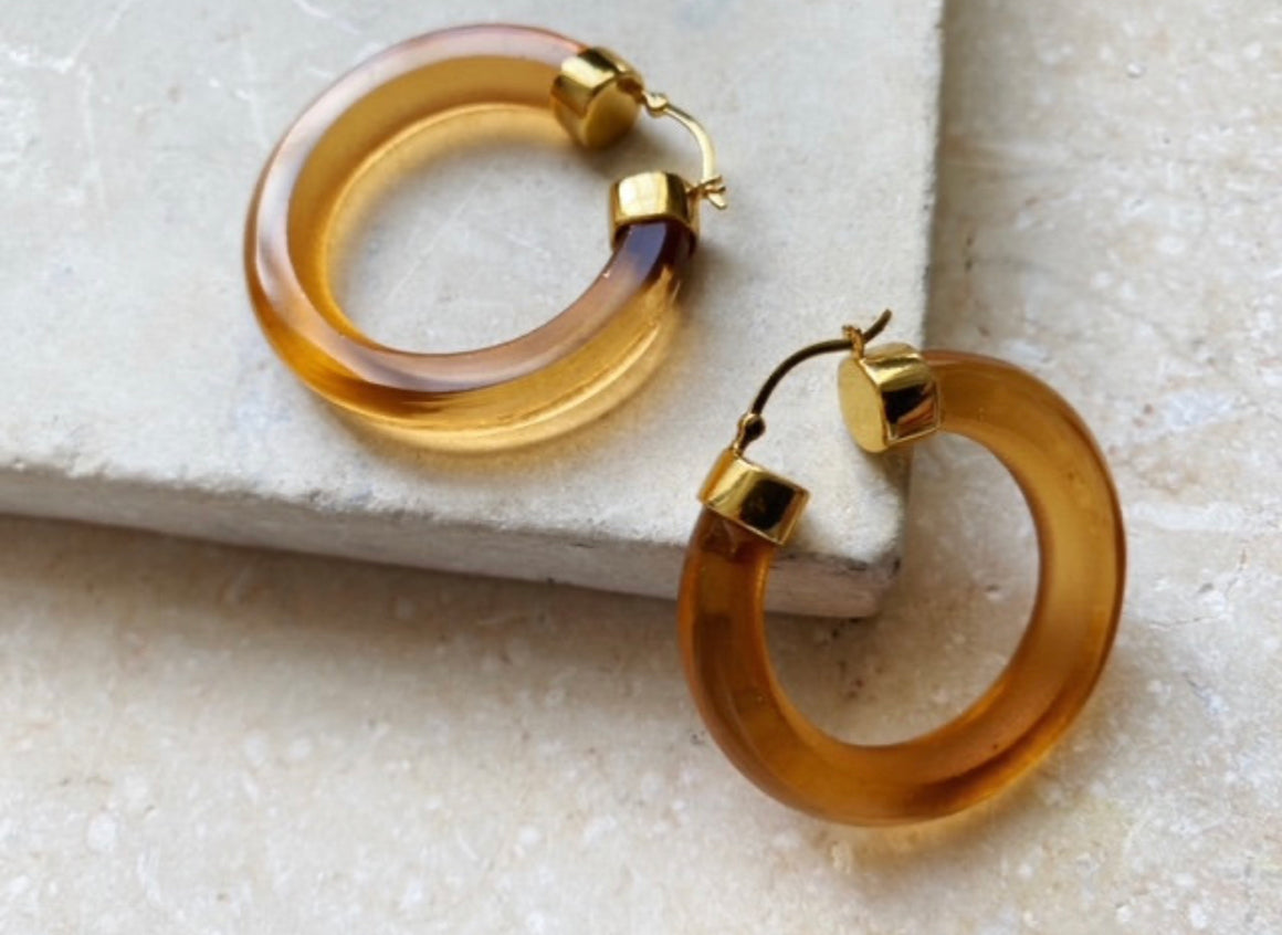 ARIEL HOOP EARRINGS - CITRINE