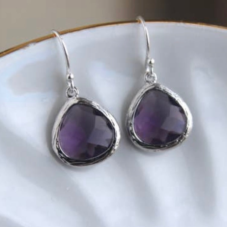 SILVER AMETHYST EARRINGS