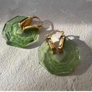 SPHINX EARRINGS-SOFT GREEN