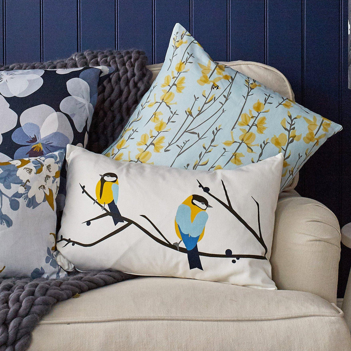 JUNEBERRY & BIRD CUSHION