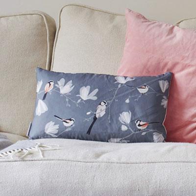 LONG TAILED TIT CUSHION