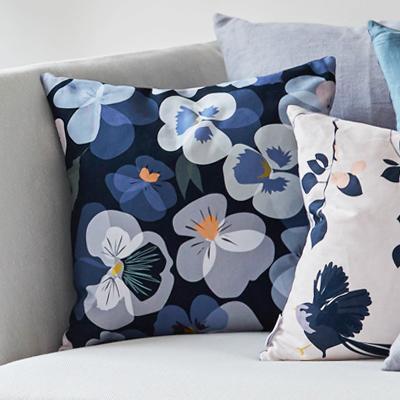 PANSY CUSHION BY LORNA SYSON - Feather & Twigs