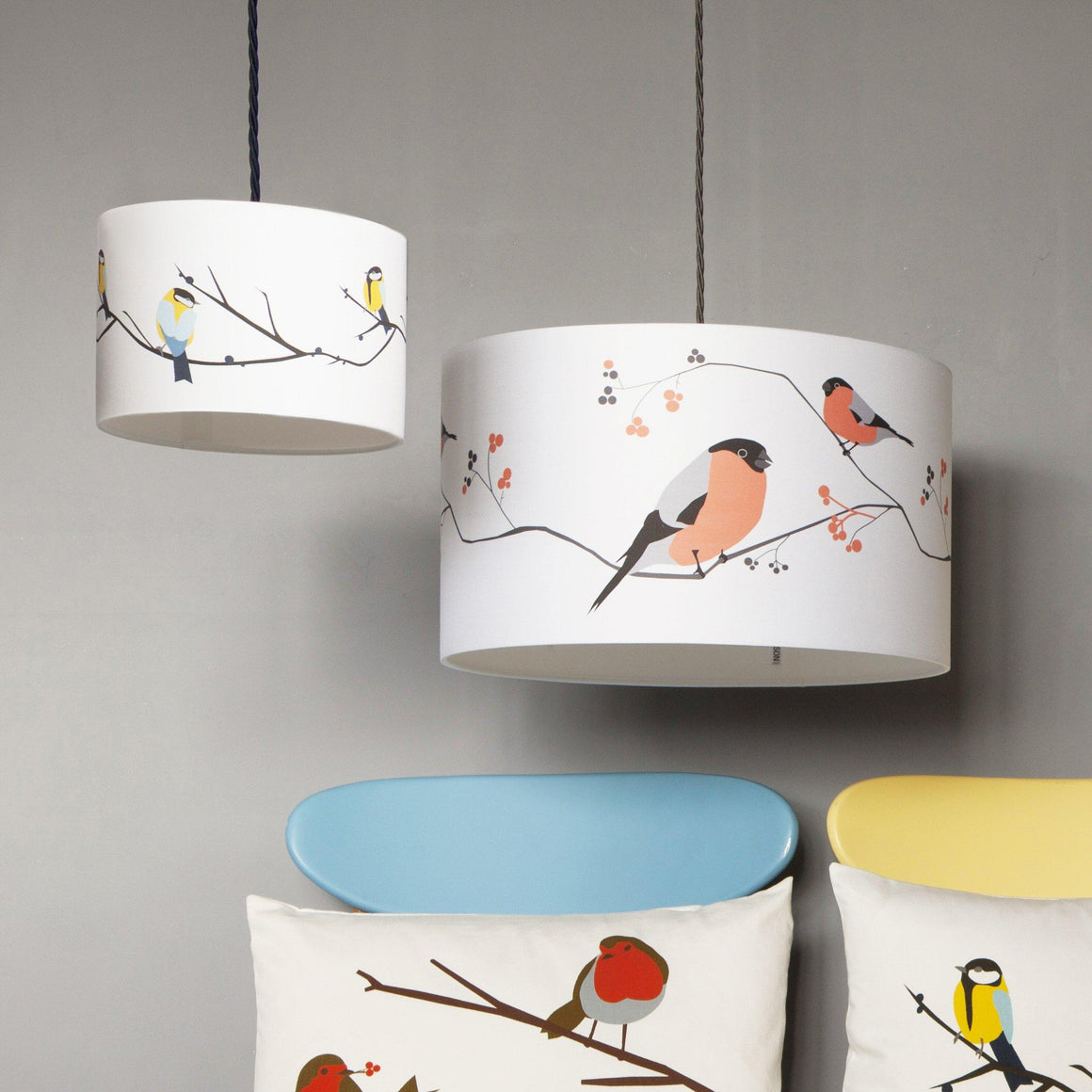 BULLFINCH LAMPSHADE BY LORNA SYSON - Feather & Twigs