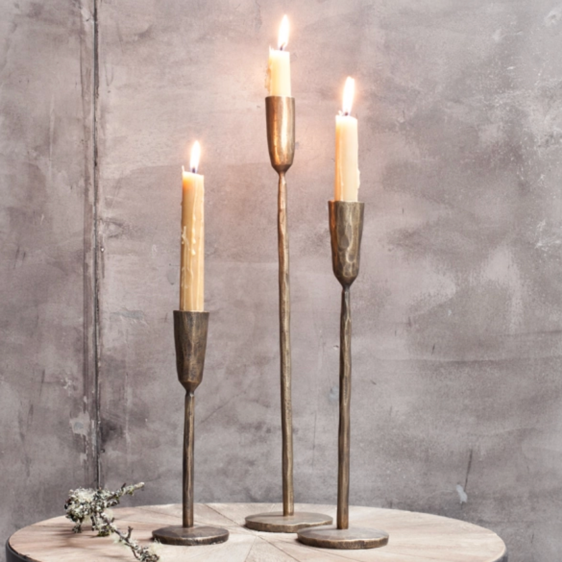 MBATA BRASS CANDLESTICK - LARGE BY NKUKU - Feather & Twigs