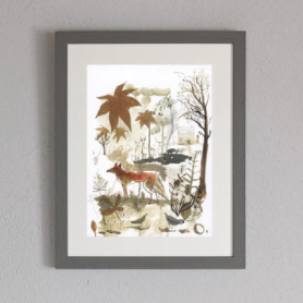 FRAMED OR UNFRAMED 'RED FOX' PRINT BY SAM WILSON – SIGNED, WOODLAND INSPIRED - Feather & Twigs
