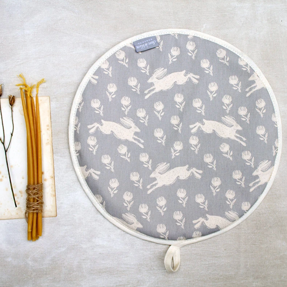 RUNNING HARE AGA COVER - GREY BY SAM WILSON - Feather & Twigs