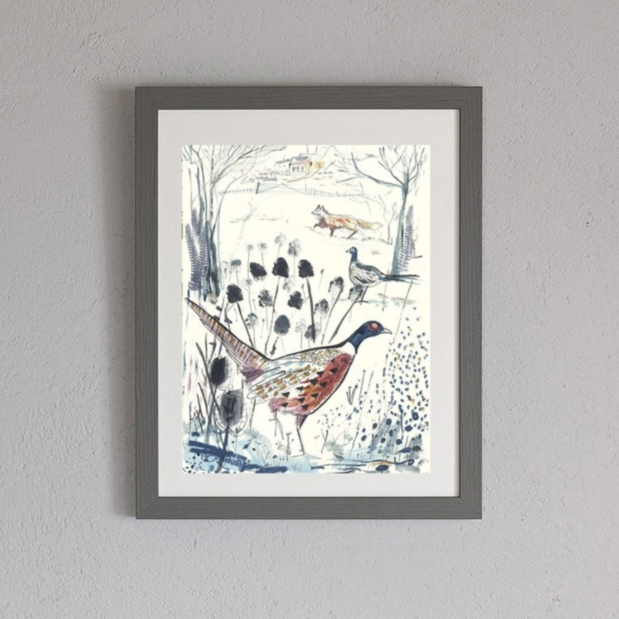 FRAMED OR UNFRAMED 'THE PHEASANT AND THE FOX' PRINT BY SAM WILSON – SIGNED, WOODLAND INSPIRED - Feather & Twigs