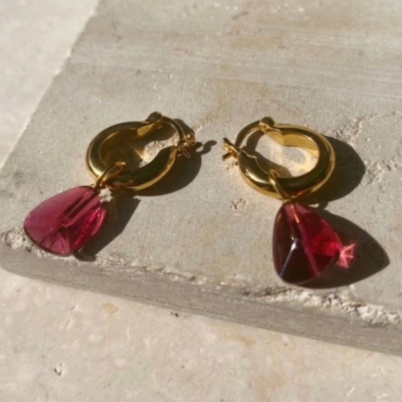 PRIYA EARRINGS RED - Feather & Twigs