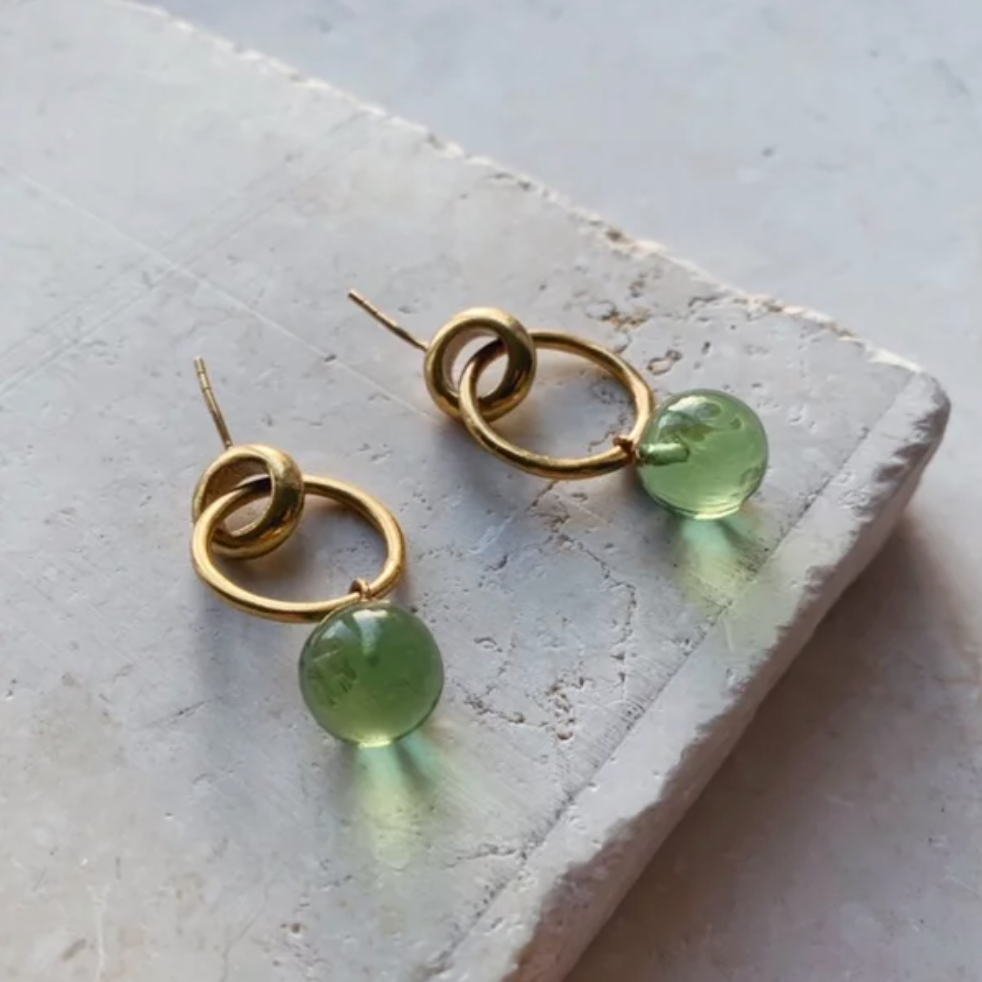 LAYLA EARRINGS - GREEN - Feather & Twigs