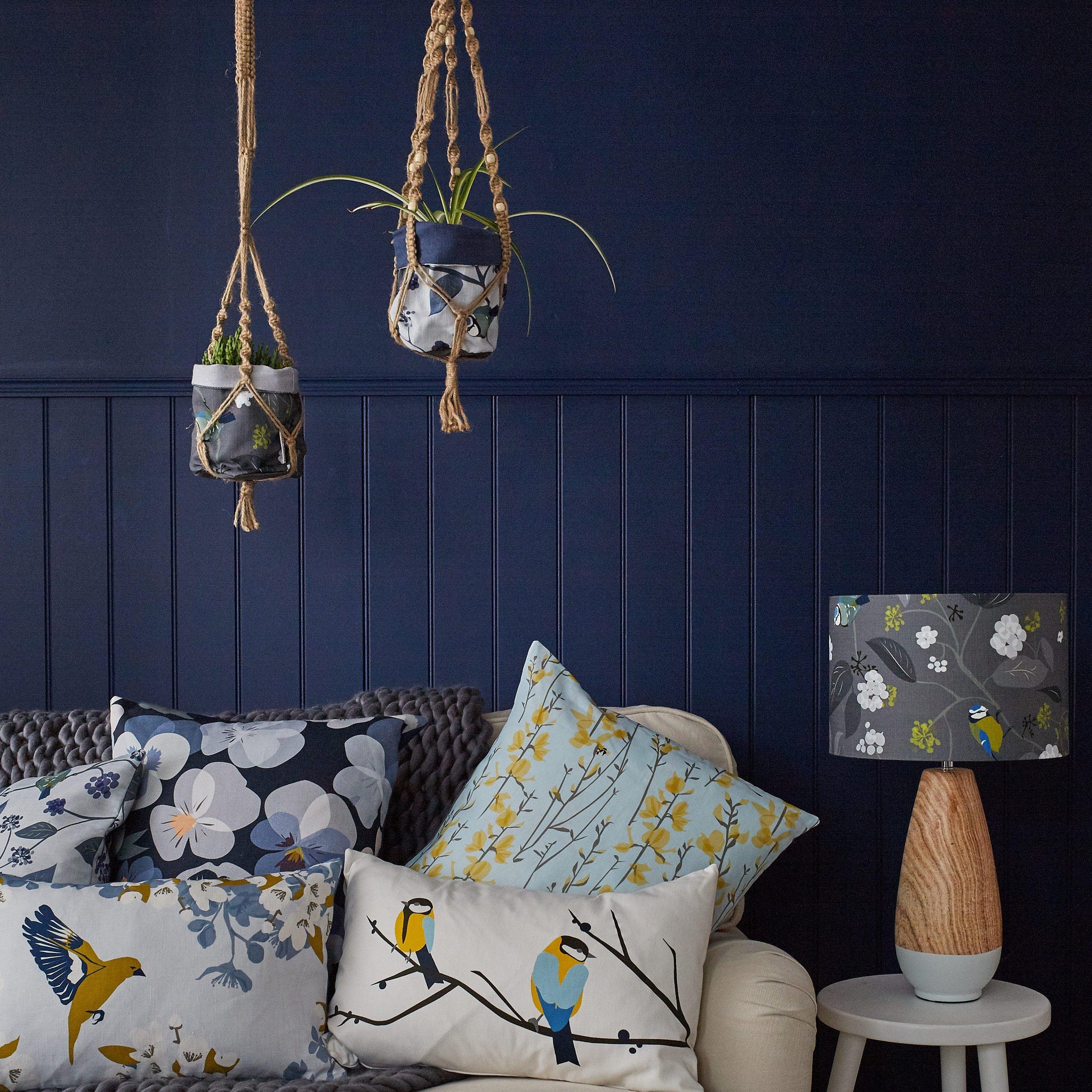 SPRING IVY - SLATE LAMPSHADE BY LORNA SYSON - Feather & Twigs